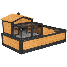 3-Room Tortoise Habitat House w/ Balcony & 2 Stories, 44" x 25.5" x 25", Yellow