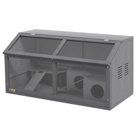 Rat Cage Hamster Cage Small Animal Playhouse for Gerbils with Suspension Bridge, Ladders, Openable Top Hut