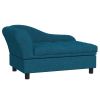 Elevated Dog Bed with Storage Space Soft Cushion for Small to Medium Pets Navy Blue