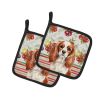 Blenheim English Toy Spaniel Vegetables Pair of Pot Holders Pair 7.5x7.5 Quilted Insulated Hot Pads Decorative Kitchen Gift Made in USA