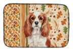 Blenheim English Toy Spaniel Heirloom Fall Dish Drying Mat Absorbent Dish Drying Mat Pad for Kitchen Counter Dish Drainer Mat for Countertop, 14 x 21"