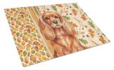 Ruby English Toy Spaniel Heirloom Fall Glass Cutting Board Decorative Tempered Glass Kitchen Cutting and Serving Board Large Size Chopping Board