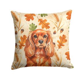 Ruby English Toy Spaniel Heirloom Fall Throw Pillow Decorative Indoor Outdoor Accent Cushion for Couch, Bed or Patio, 18Hx18W