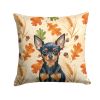 Black and Tan Russian Toy Heirloom Fall Throw Pillow Decorative Indoor Outdoor Accent Cushion for Couch, Bed or Patio, 14Hx14W