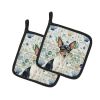 Toy Fox Terrier Coastal Sea Glass Pair of Pot Holders Pair 7.5x7.5 Quilted Insulated Hot Pads Decorative Kitchen Gift Made in USA