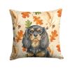Black and Tan English Toy Spaniel Heirloom Fall Throw Pillow Decorative Indoor Outdoor Accent Cushion for Couch, Bed or Patio, 14Hx14W