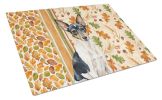 Toy Fox Terrier Heirloom Fall Glass Cutting Board Decorative Tempered Glass Kitchen Cutting and Serving Board Large Size Chopping Board