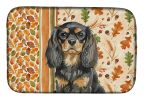 Black and Tan English Toy Spaniel Heirloom Fall Dish Drying Mat Absorbent Dish Drying Mat Pad for Kitchen Counter Dish Drainer Mat for Countertop