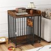 2-in-1 Dog Crate Furniture with Thickened Metal Tubes, Lockable Wheels Pet Kennel for Small Dogs