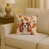 Blenheim English Toy Spaniel Heirloom Fall Throw Pillow Decorative Indoor Outdoor Accent Cushion for Couch, Bed or Patio, 18Hx18W