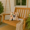 Toy Fox Terrier Heirloom Fall Throw Pillow Decorative Indoor Outdoor Accent Cushion for Couch, Bed or Patio, 14Hx14W
