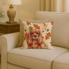Ruby English Toy Spaniel Heirloom Fall Throw Pillow Decorative Indoor Outdoor Accent Cushion for Couch, Bed or Patio, 18Hx18W