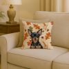 Black and Tan Russian Toy Heirloom Fall Throw Pillow Decorative Indoor Outdoor Accent Cushion for Couch, Bed or Patio, 18Hx18W