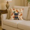 Black and Tan Russian Toy Heirloom Fall Throw Pillow Decorative Indoor Outdoor Accent Cushion for Couch, Bed or Patio, 14Hx14W
