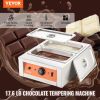 VEVOR Chocolate Tempering Machine, 17.6 Lbs 2 Tanks Chocolate Melting Pot TEMP Control 86~185Â°F