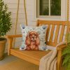 Ruby English Toy Spaniel Coastal Sea Glass Throw Pillow Decorative Indoor Outdoor Accent Cushion for Couch, Bed or Patio, 18Hx18W