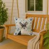 Toy Fox Terrier Coastal Sea Glass Throw Pillow Decorative Indoor Outdoor Accent Cushion for Couch, Bed or Patio, 18Hx18W