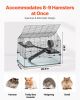 VEVOR Hamster Cage, 360Â° Viewing Transparent Hamster Habitats, Small Animal Cage, 29.5 x 17.3 x 24 in, Ventilated Pet Mouse Cages with Water Bottle