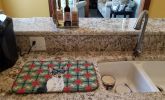 Toy Fox Terrier Christmas PoinsettIas Dish Drying Mat Absorbent Dish Drying Mat Pad for Kitchen Counter Dish Drainer Mat for Countertop, 14 x 21"