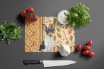 Toy Fox Terrier Heirloom Fall Glass Cutting Board Decorative Tempered Glass Kitchen Cutting and Serving Board Large Size Chopping Board