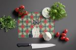 Toy Fox Terrier Christmas PoinsettIas Glass Cutting Board Decorative Tempered Glass Kitchen Cutting and Serving Board Large Size Chopping Board