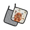 Ruby English Toy Spaniel Coffee Bar Pair of Pot Holders Pair 7.5x7.5 Quilted Insulated Hot Pads Decorative Kitchen Gift Made in USA