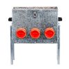 Automatic Chicken Feeder Rodent Proof, 6 Ports Large Capacity Metal Poultry Feeder with Legs and Lid, Galvanized Chicken Feeder for Hen Coop