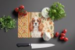 Blenheim English Toy Spaniel Heirloom Fall Glass Cutting Board Decorative Tempered Glass Kitchen Cutting and Serving Board Large Size Chopping Board