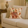 Ruby English Toy Spaniel Heirloom Fall Throw Pillow Decorative Indoor Outdoor Accent Cushion for Couch, Bed or Patio, 14Hx14W