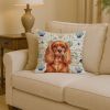 Ruby English Toy Spaniel Coastal Sea Glass Throw Pillow Decorative Indoor Outdoor Accent Cushion for Couch, Bed or Patio, 14Hx14W