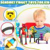 Christmas Stocking Stuffers Gift for Boys Robot Dog Sensory Pop Tube for Toddler Kid 4PC Travel Toys Airplane Car Toy Activities Autistic Road Trip Su