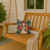 Blenheim English Toy Spaniel Christmas PoinsettIas Throw Pillow Decorative Indoor Outdoor Accent Cushion for Couch, Bed or Patio, 14Hx14W