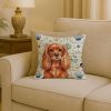 Ruby English Toy Spaniel Coastal Sea Glass Throw Pillow Decorative Indoor Outdoor Accent Cushion for Couch, Bed or Patio, 18Hx18W