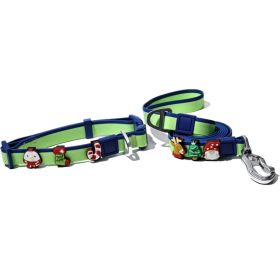The New Dual-Color Embossed Pet Leash Set Is A Pet Product That Combines Appearance, Fun And Practicality. It Not Only Ensures A Great User Experience (Option: Green-20mm)
