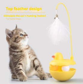 Cat Toys - Interactive Toy For Cat , Kitten Toys, Lightweight Resin Duck Shape Fun Stick For Kitten Play Indoor Outdoor ,Removable And Washable Duck C (Option: Yellow duck)