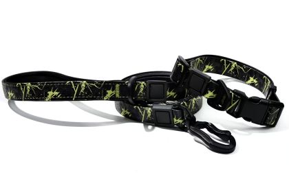 UV Printing Camouflage Embossed Pet Leash Set Is A Perfect Combination Of Style And Functionality Specially Designed For Pets' Outdoor Activities. Eve (Option: Green-25mm)