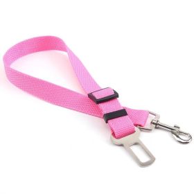 Retractable Dog Safety Belt Car Safety Belt For Pet Dog Supplies Car Safety Buckle (Option: Pink)