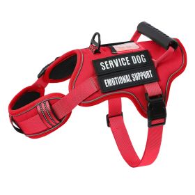 Tactical Service Dog Harness With Handle, No-Pull Adjustable Reflective Pet Vest Harness For Easy Walking And Training (Option: Red-M)