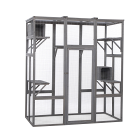 Oversized Cat Cage - Grey (Option: Grey)