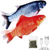 TOOGE 2 Pack 11" Floppy Fish Cat Toys with SilverVine and Catnip for Indoor Cats for Small Dogs Interactive Automatic Flopping Fish Cat Kicker Toys fo