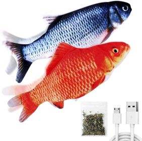 TOOGE 2 Pack 11" Floppy Fish Cat Toys with SilverVine and Catnip for Indoor Cats for Small Dogs Interactive Automatic Flopping Fish Cat Kicker Toys fo (Pattern Name: Redblackcarp)
