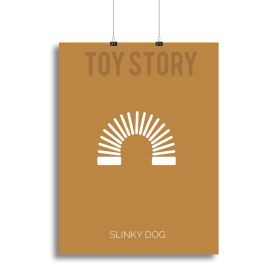 Toy Story Slinky Dog Minimal Movie Canvas Print or Poster (Type: Standard Framed Canvas Print, size: 32" x 24" / 80cm x 60cm (approx))