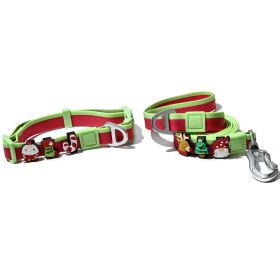 The New Dual-Color Embossed Pet Leash Set Is A Pet Product That Combines Appearance, Fun And Practicality. It Not Only Ensures A Great User Experience (Option: Red-25mm)