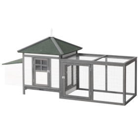Wooden Chicken Coop With Nesting Boxes (Option: Grey)