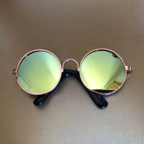 Pet Cat Glasses Cat Sunglasses (Option: Rose gold mercury-L)