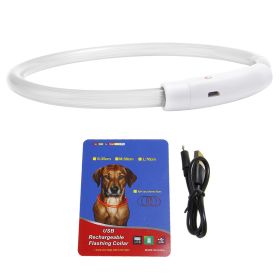 1Pc USB Rechargeable LED Dog Collar Multi Color Lighting Dog Safety Collar Cuttable Length Glow Dog Collar For Small Medium Large Dog Night Walking (Option: L)