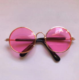 Pet Cat Glasses Cat Sunglasses (Option: Gold pink-L)