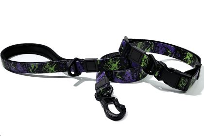 UV Printing Camouflage Embossed Pet Leash Set Is A Perfect Combination Of Style And Functionality Specially Designed For Pets' Outdoor Activities. Eve (Option: Purple-20mm)