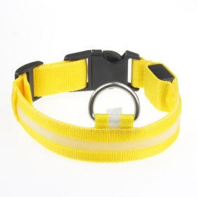 LED Luminous Pet Dog Collar Night (Option: Yellow Light-M)