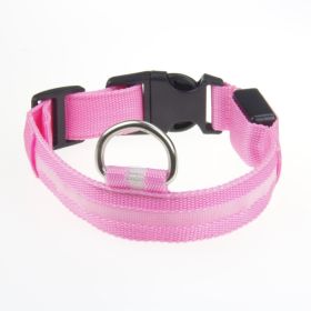 LED Luminous Pet Dog Collar Night (Option: Pink Light-Rechargeable M)